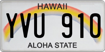 HI license plate YVU910