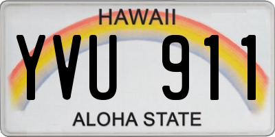 HI license plate YVU911