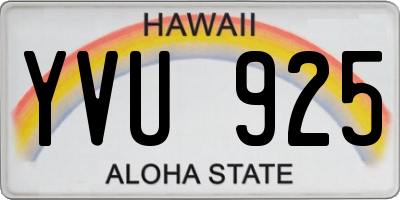 HI license plate YVU925