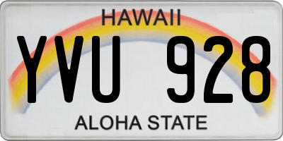HI license plate YVU928