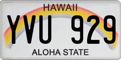 HI license plate YVU929