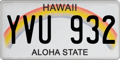 HI license plate YVU932