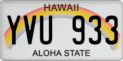 HI license plate YVU933