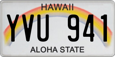 HI license plate YVU941