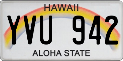 HI license plate YVU942