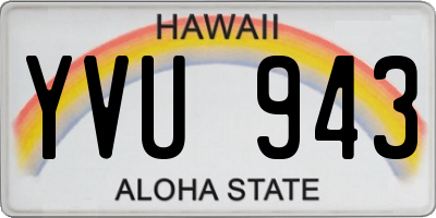 HI license plate YVU943