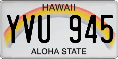 HI license plate YVU945