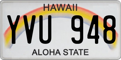 HI license plate YVU948