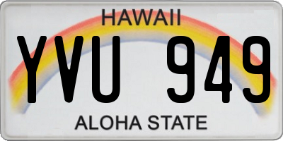 HI license plate YVU949