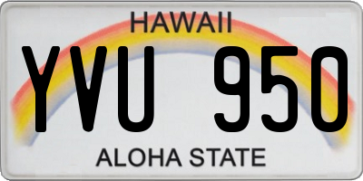 HI license plate YVU950