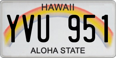 HI license plate YVU951