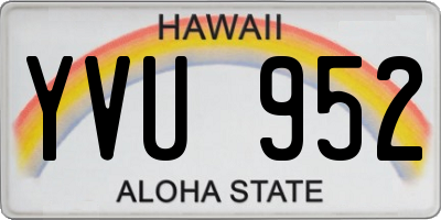 HI license plate YVU952