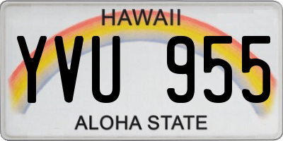 HI license plate YVU955
