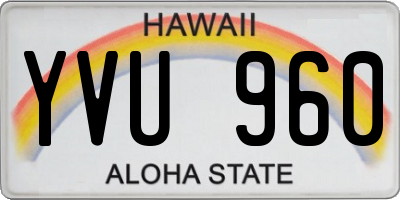 HI license plate YVU960