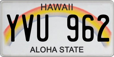 HI license plate YVU962