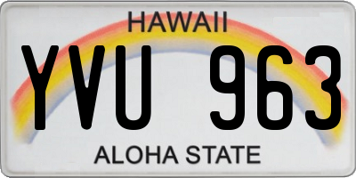 HI license plate YVU963