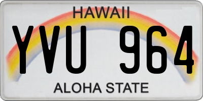 HI license plate YVU964