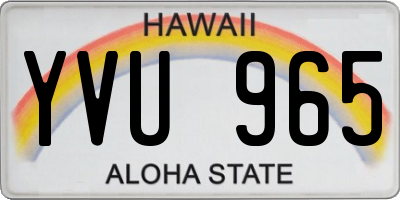 HI license plate YVU965