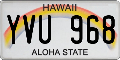 HI license plate YVU968