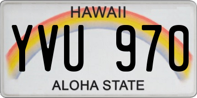 HI license plate YVU970