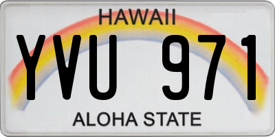 HI license plate YVU971