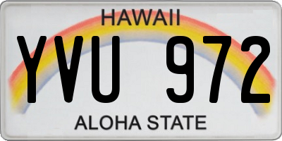 HI license plate YVU972