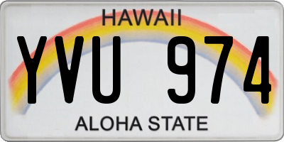 HI license plate YVU974