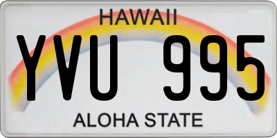HI license plate YVU995