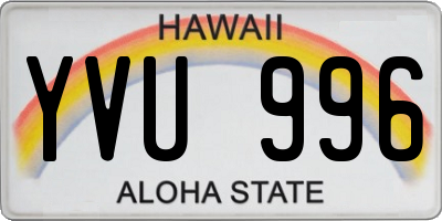 HI license plate YVU996