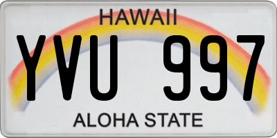 HI license plate YVU997
