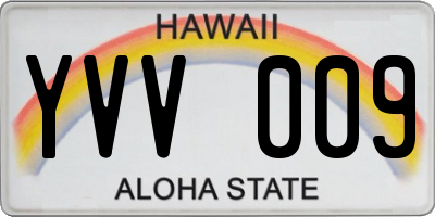 HI license plate YVV009