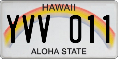 HI license plate YVV011
