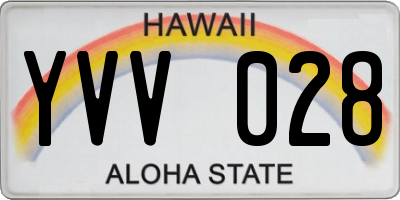 HI license plate YVV028