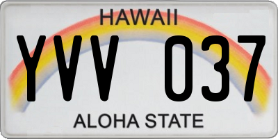 HI license plate YVV037