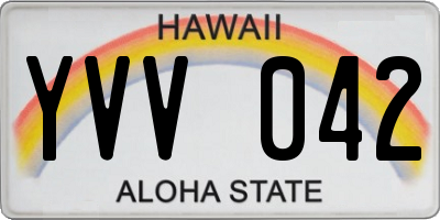 HI license plate YVV042