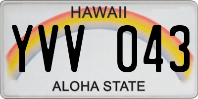 HI license plate YVV043