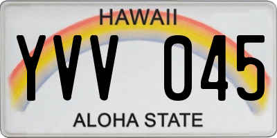 HI license plate YVV045