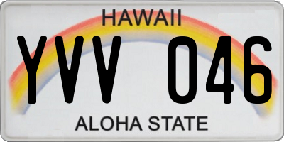 HI license plate YVV046