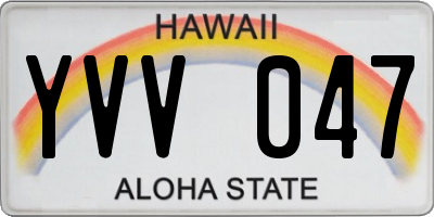 HI license plate YVV047
