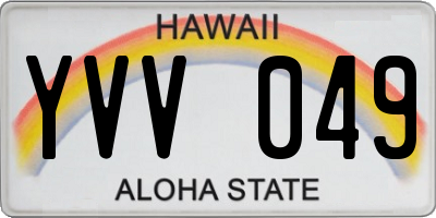 HI license plate YVV049