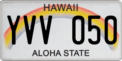 HI license plate YVV050