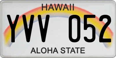 HI license plate YVV052