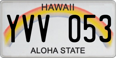 HI license plate YVV053