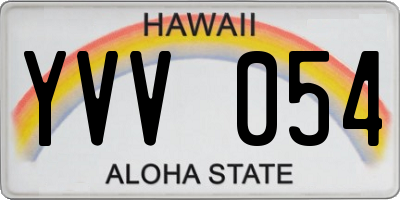 HI license plate YVV054