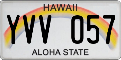HI license plate YVV057