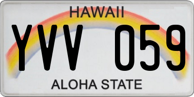 HI license plate YVV059