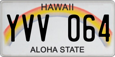 HI license plate YVV064