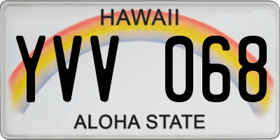 HI license plate YVV068
