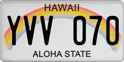 HI license plate YVV070