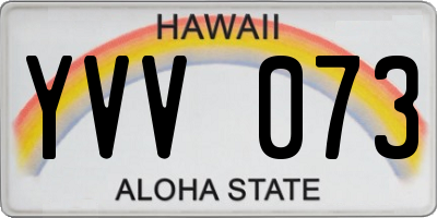 HI license plate YVV073